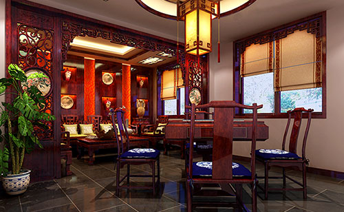 赤城古典中式风格茶楼包间设计装修效果图